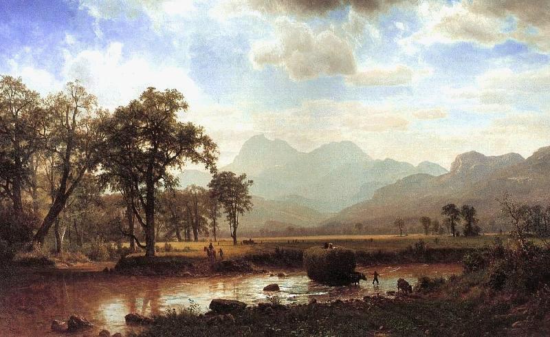 Albert Bierstadt Haying, Conway Meadows
